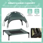 Elevated Dog Bed with Removable Canopy, Outdoor Dog Cot with UV Protection Canopy Shade, 24 inch Pet Bed for Camping, Gray - Image 7