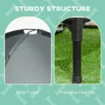 Elevated Dog Bed with Removable Canopy, Outdoor Dog Cot with UV Protection Canopy Shade, 36 inch Large Pet Bed for Camping, Gray - Image 2